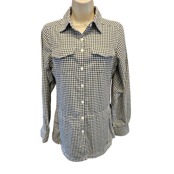 Columbia sz S long sleeve multi pocket tunic checkered button up Buffalo plaid - Picture 1 of 7